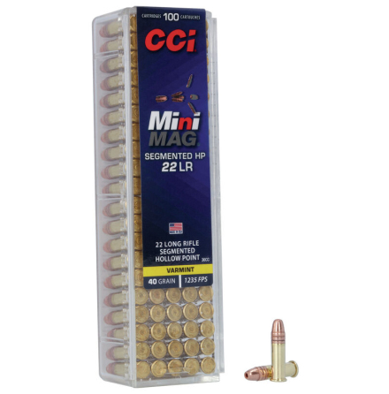 CCI .22LR 40gr Mini-MagSegmented HP 100ask